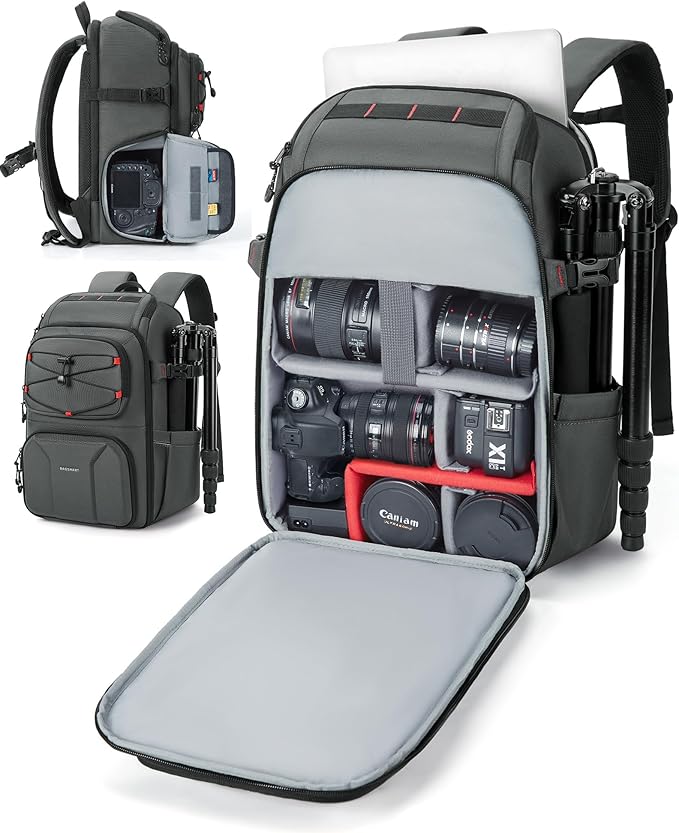 BAGSMART Camera Bag for Photographers, Professional Camera Bag Fits up to 15.6" by BAGSMART