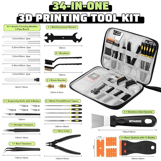 3D Printer Tools Kit, Removal Scrapers, Finishing Tools, 5 Types of Files - Image 2