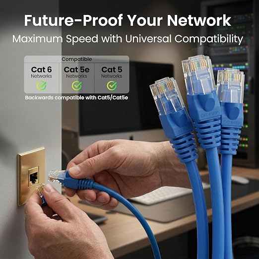 GEARit Cat 6 Ethernet Patch Cable 15 ft Blue - Image 9
