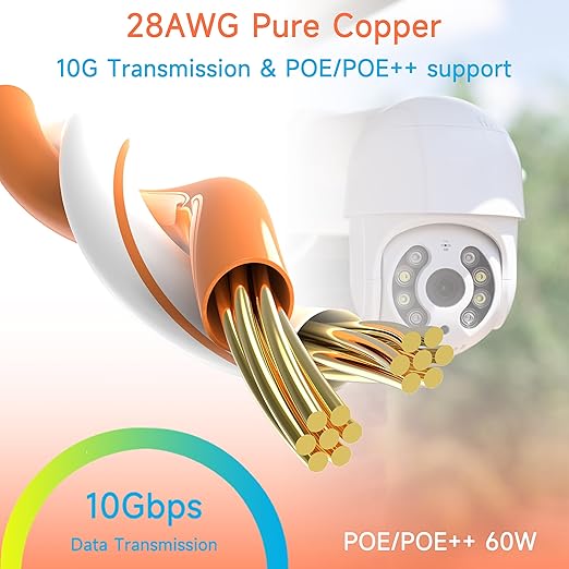 Cat6a Slim Ethernet Patch Cable 50ft Indoor & Outdoor, Flexible 10G Cat6 - Image 4
