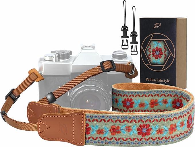 Padwa Lifestyle Embroidered Floral Camera Strap by PadwaLifestyleCameraStrap