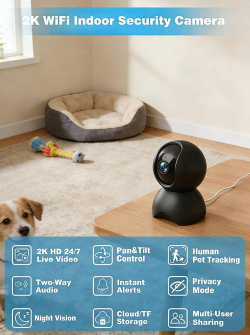 2K 5G Indoor Security Camera, No Subscription AI Baby Monitor - Image 2