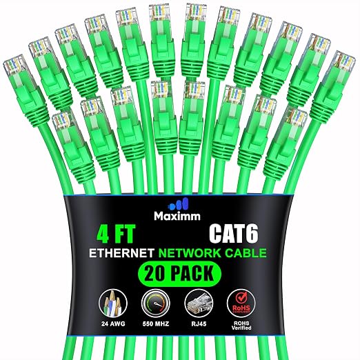 Maximm Cat 6 Ethernet Cable 4 ft by MaximmCable