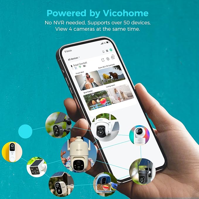Vicohome 2QB 2K AI Solar Security Camera Wireless Outdoor, Battery Powered Cam - Image 2