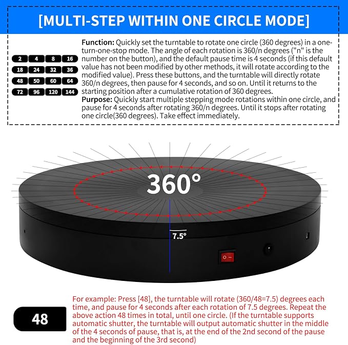 Programmable Large Motorized Electric Turntable Command-Controlled Rotating - Image 6