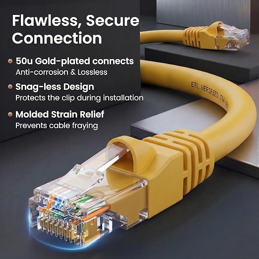 GEARit Cat 6 Patch Cables 3 ft Yellow Cat6 Patch Cables 3ft Yellow/Ethernet - Image 4