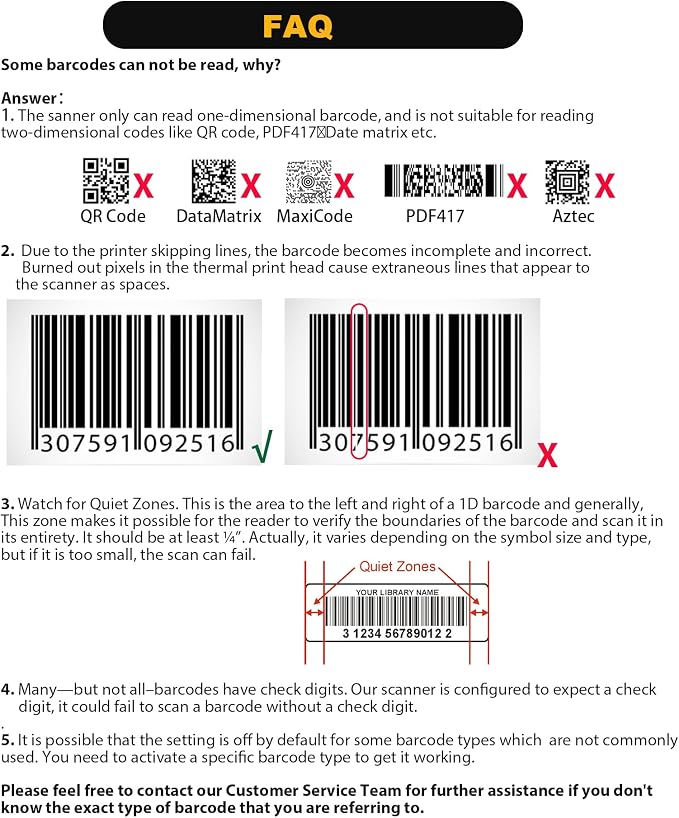 NADAMOO Wireless Barcode Scanner 328 Feet Transmission Distance USB Cordless 1D - Image 9