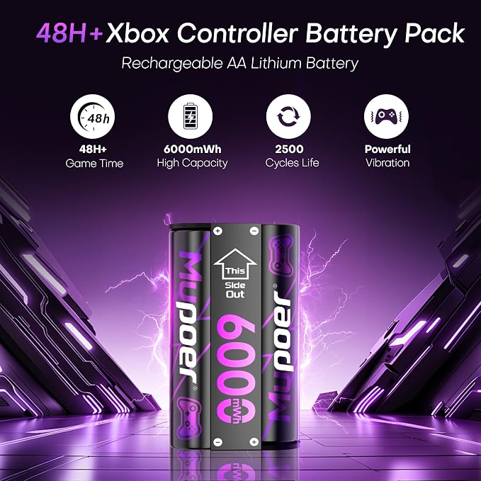 Rechargeable AA Batteries Lithium 16x3000mWh, Xbox Controller Battery Pack - Image 5