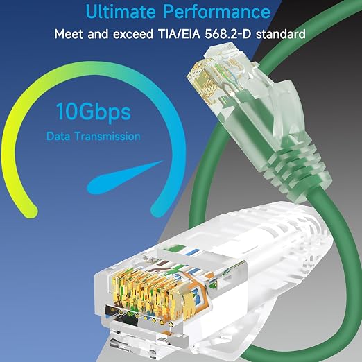 Cat6a Slim Ethernet Patch Cable 0.5 ft, Cat6a Patch Cable - Image 2