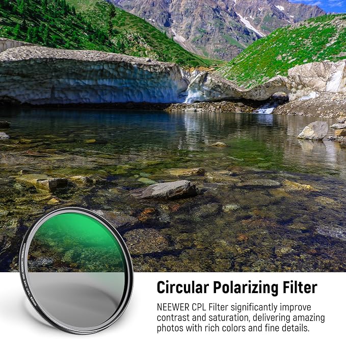 NEEWER 82mm Polarizer Filter, 24 Layer Multi Resistant Nano Coated MC CPL - Image 2