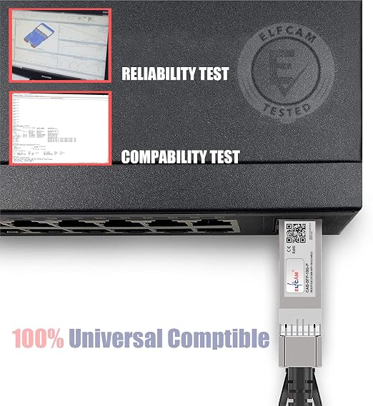 Elfcam® - 5m/16ft Fiber Optic Cable OM3 SFP+ to SFP+ AOC 10Gbps, Compatible - Image 4