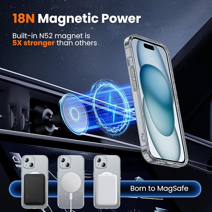 toushion 3 in 1 for iPhone 15 Plus Case Clear - Image 3