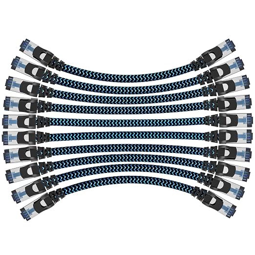 Cat8 Ethernet Cable 5 ft 10 Pack, High Speed 40Gbps 2000MHz, Compatible by CABNEER
