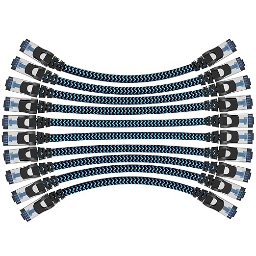 Cat8 Ethernet Cable 8 ft 10 Pack, High Speed 40Gbps 2000MHz, Compatible by CABNEER