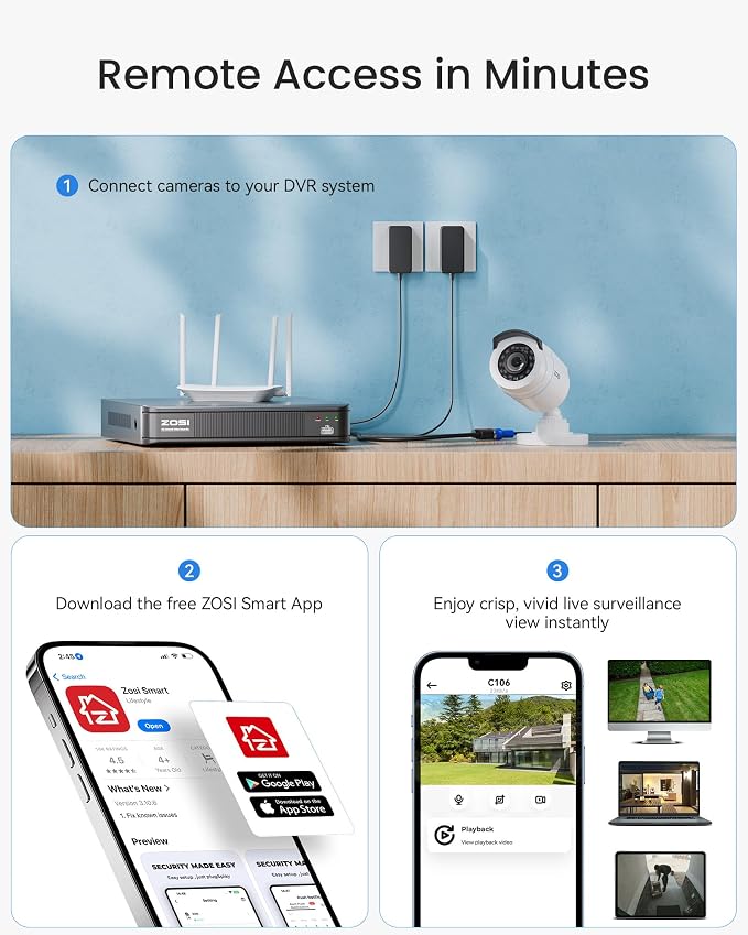 ZOSI H.265+ Home Security Camera System - Image 8
