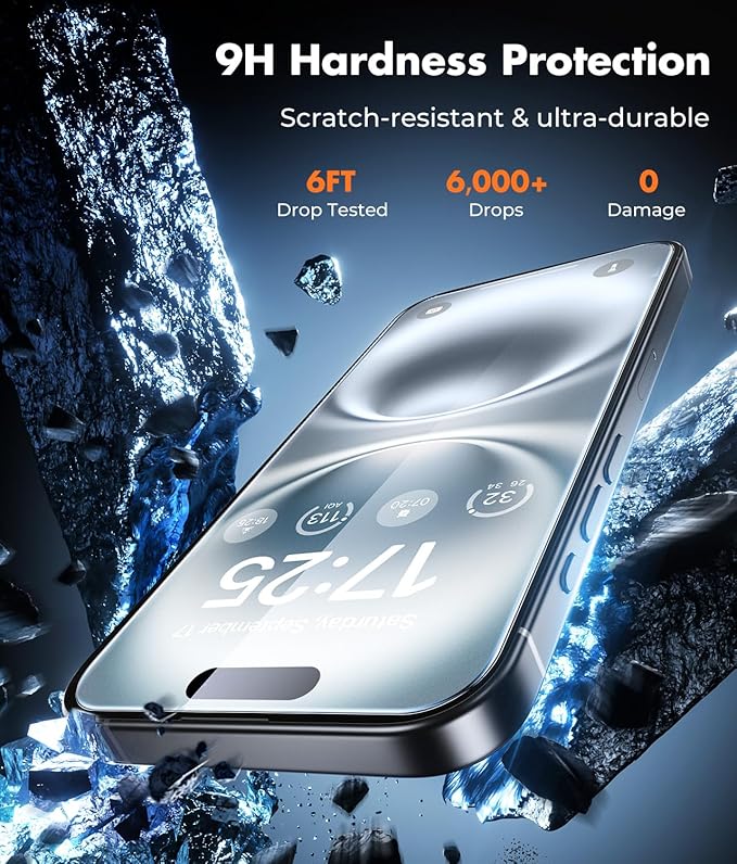 UNBREAKcable iPhone 16 Plus Screen Protector 3-Pack, Upgraded Dual-Tempered - Image 3