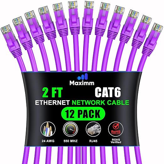 Maximm Cat 6 Ethernet Cable - 2 ft by MaximmCable
