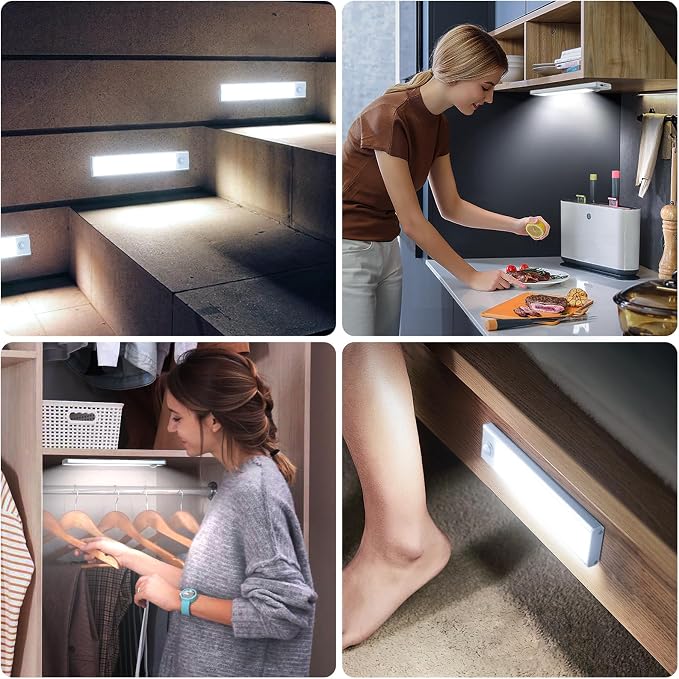 6 Pack Under Cabinet Lighting Wireless, 50 LED Rechargeable Battery Motion - Image 7