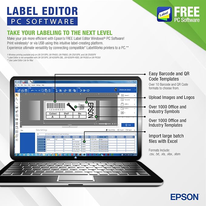 LABELWORKS Epson LW-PX700 Industrial Label Maker Kit - Image 4