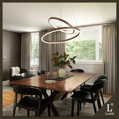 2 Rings Chandelier Modern LED Pendant Light - Image 2