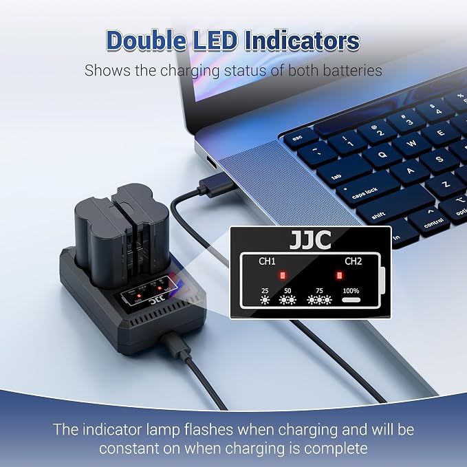 JJC DMW-BLC12 Battery Charger USB Dual Slot - Image 6