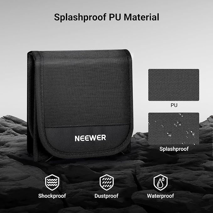 NEEWER 82mm Filter Case, Trifold Foldable Splash Resistant Protective Carry - Image 3