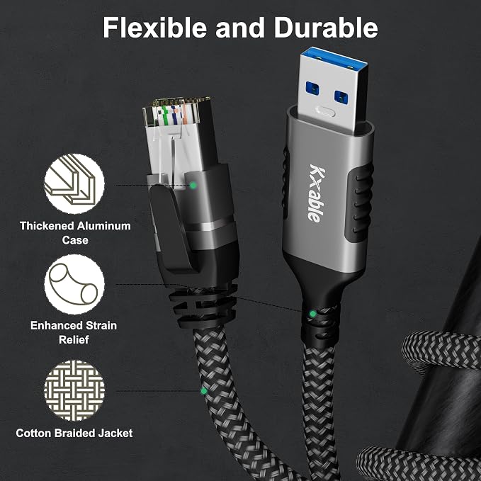 USB to Ethernet Cable 30 FT, 3.0 A Male to RJ45 Male Cord, Directly Connected - Image 4