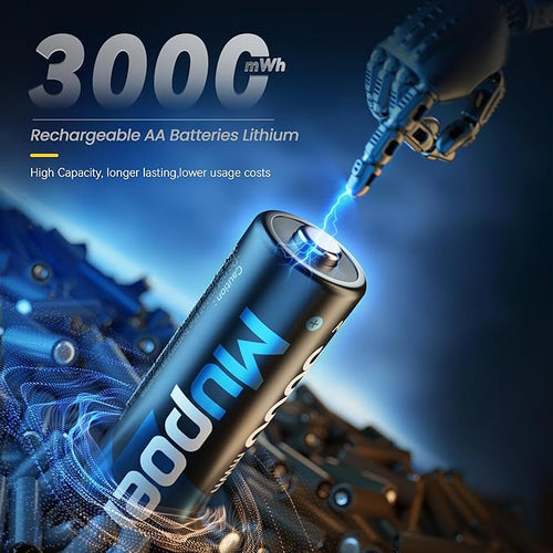 24 Pack Rechargeable AA Batteries Lithium - Image 2