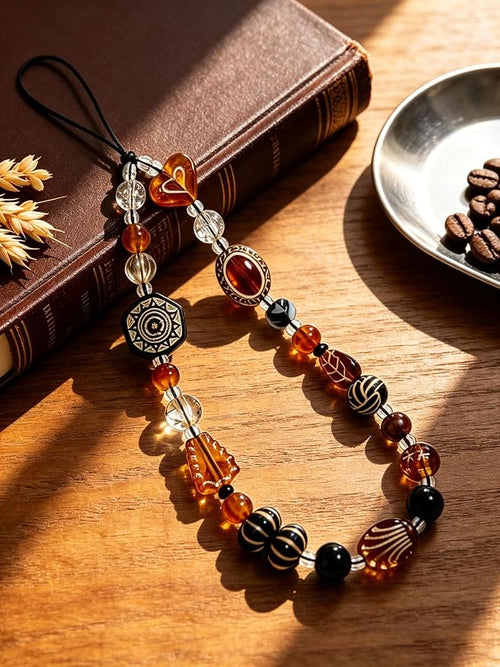 2 Pcs Phone Charm Strap Hand Wrist Strap Camera Lanyard Pearl Beaded Cute Chain - Image 3