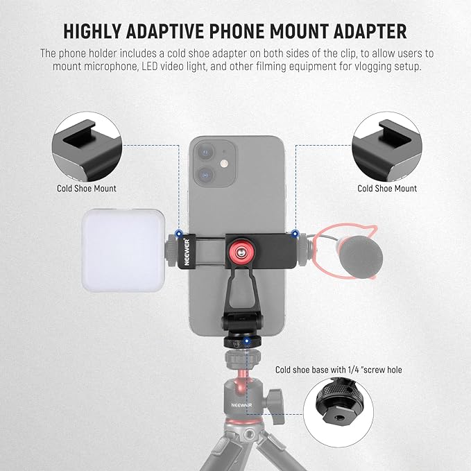 NEEWER Metal Phone Tripod Mount Adapter - Image 2