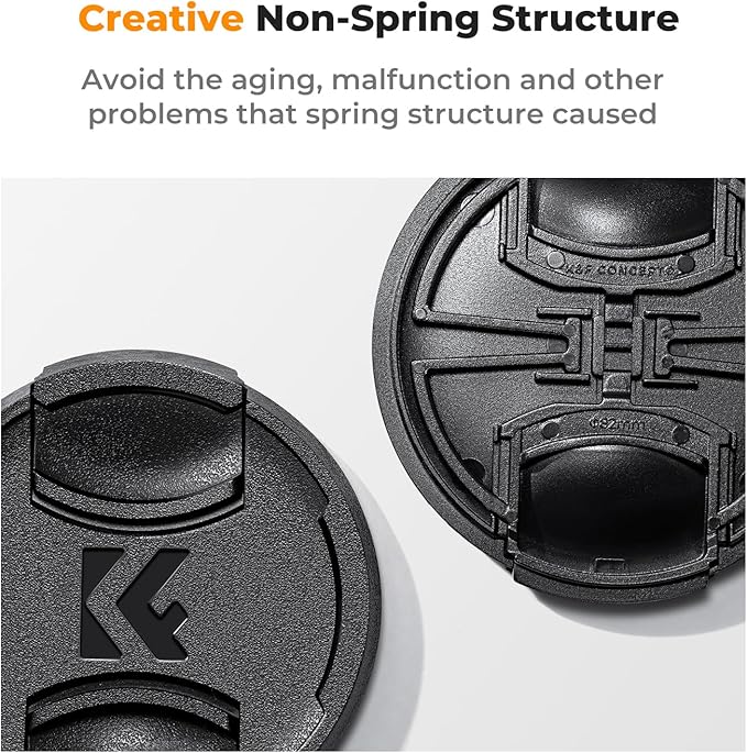 K&F Concept 77mm Lens Cap, 9-in-1 Center Pinch Lens Cover + Anti-Loss Keeper - Image 3