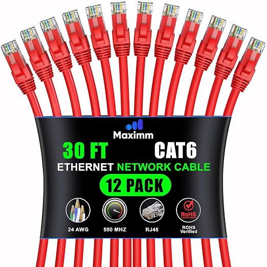 Maximm Cat 6 Ethernet Cable 30 ft by MaximmCable