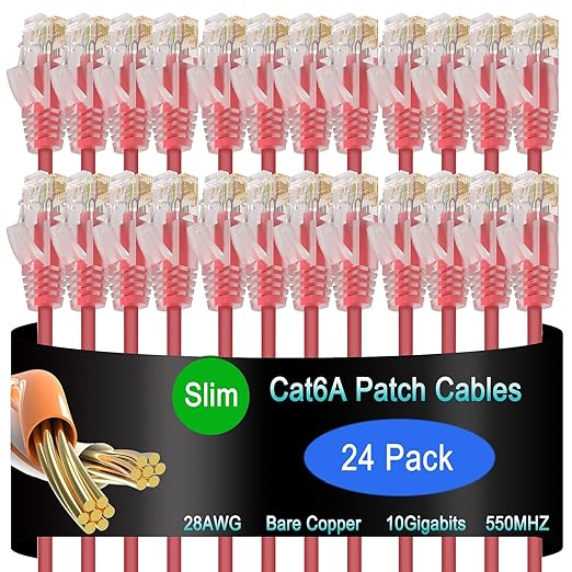 Cat6a Slim Ethernet Patch Cable 3 ft, Cat6a Patch Cable by Lysymixs