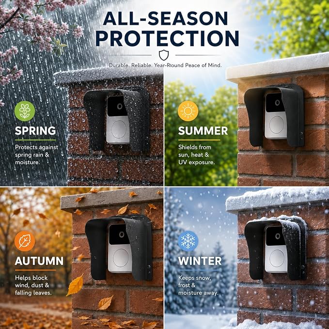 2 Pack Ring Doorbell Cover Weatherproof, Large Metal Ring Doorbell Protector - Image 3