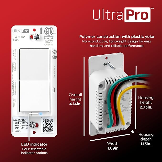 UltraPro Z-Wave Plus Long Range in-Wall Smart Dimmer - Image 3