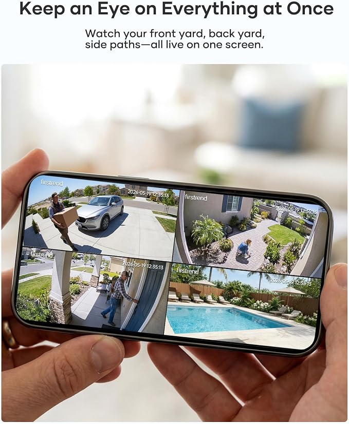 firstrend Solar Security Cameras Wireless Outdoor, No Monthly Fee, Human Auto - Image 5