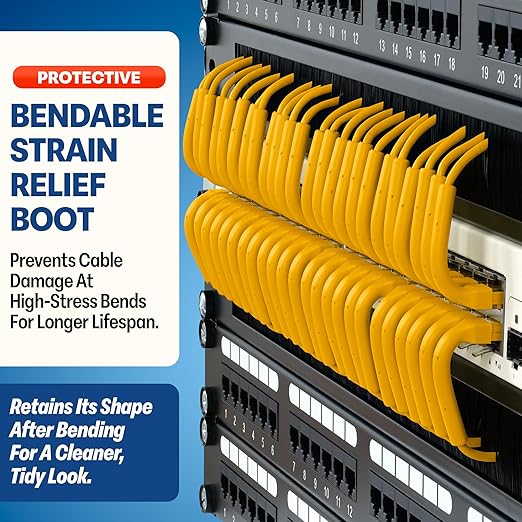 Everest Ultra Slim Cat6a Ethernet Patch Cables 3ft Yellow - Image 3