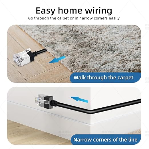 Ultra Thin Cat 6A Ethernet Cable 10 Feet 2Pack, Flexible & Slim Rj45 Cat6a LAN - Image 4