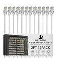 2 Feet Cat6 Patch Cables, Solid Pure Copper Patch Cord, Cat 6 Ethernet Cable by CatBose