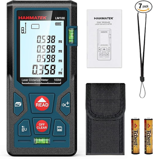 328ft/100m Laser Measure Ft/in/M Switching LM100 Laser Measurement Tool Devices by HANMATEKTOOLS