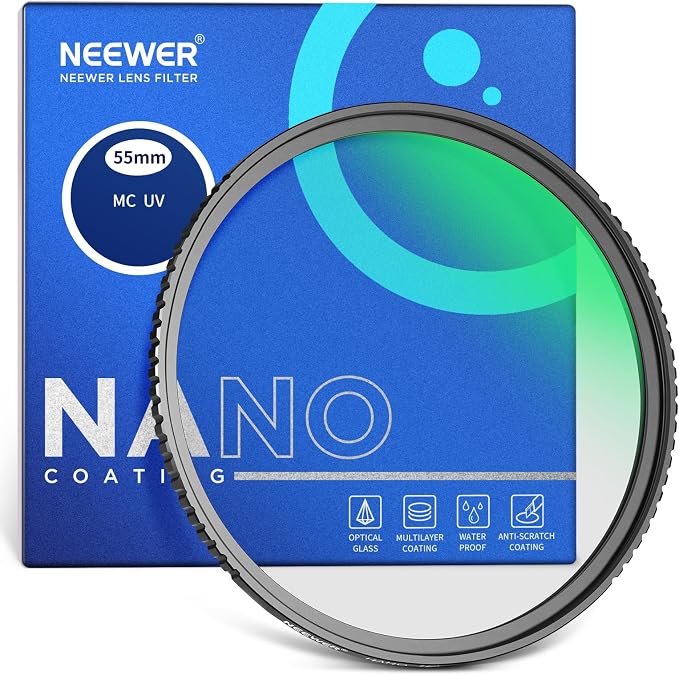 NEEWER 55mm MC UV Protection Filter 24 Layer Multi Resistant Nano Coatings/HD by Neewer