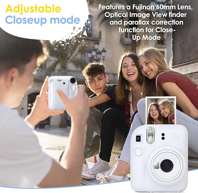 Fujifilm Instax Mini 12 Instant Camera Clay White and Fuji Film Value Pack - Image 2