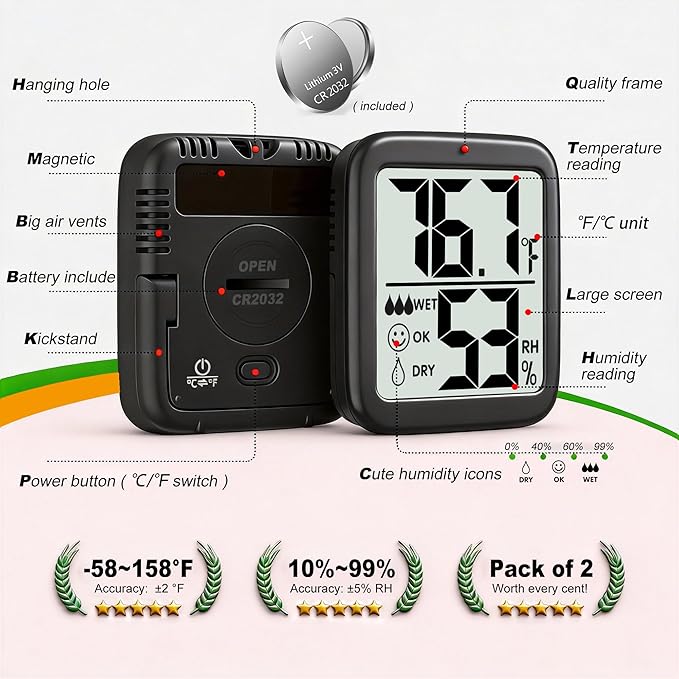 Antonki 2 Pack Room Thermometer - Image 3