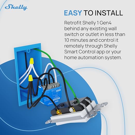 Shelly 1 Gen4 | Wi-Fi, Zigbee & Matter Smart Relay Switch - Image 4