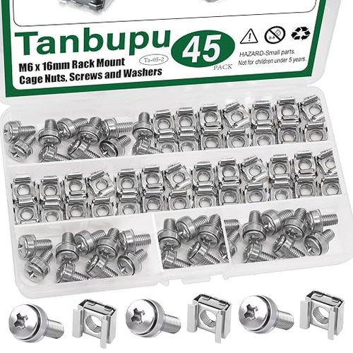 45PACK M6 x 16mm Rack Mount Cage Nuts, Enclosures by Tanbupu