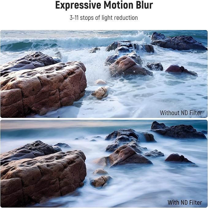 NEEWER 62mm Variable ND Filter, True Color & Hard Stop, 3-11 Stops Adjustable - Image 3