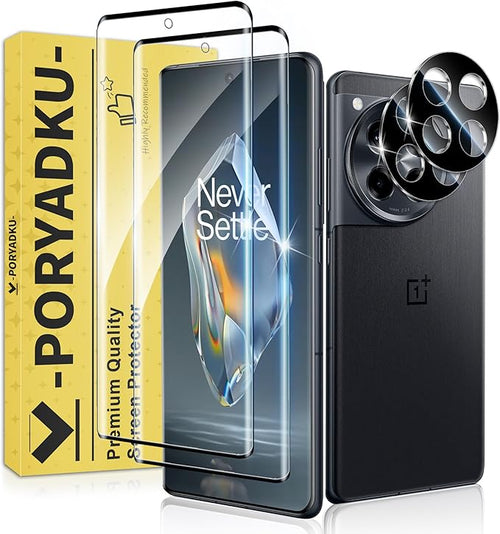 2+2 Pack for OnePlus 12R Screen Protector and Camera Protectors, Fingerprint by JavoYion