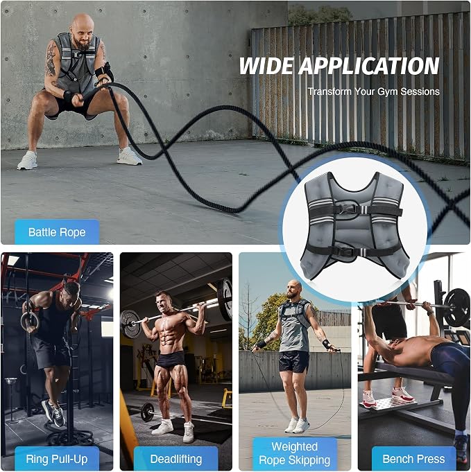 ZELUS Weighted Vest, 6lb/8lb/12lb/16lb/20lb/25lb/30lb Weight Vest - Image 5