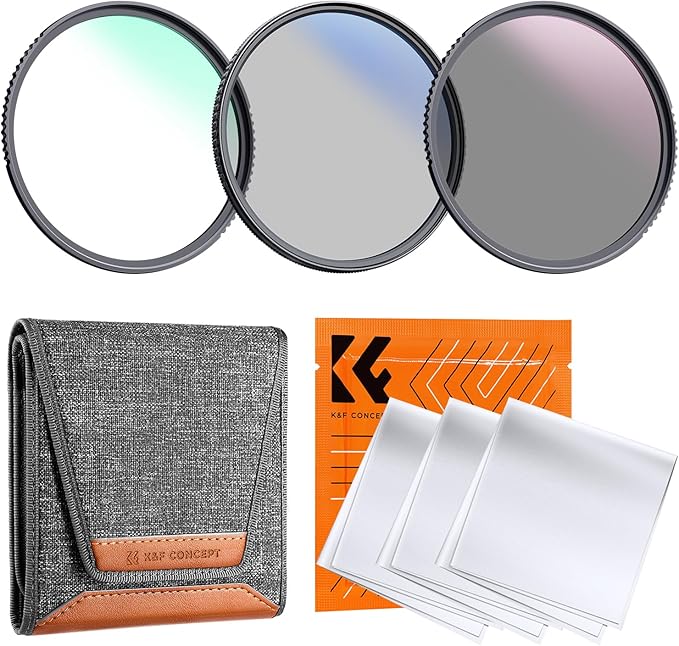 K&F Concept 82mm UV/CPL/ND Lens Filter Kit-18 Multi-Layer Coatings, UV Filter + by KFCONCEPT