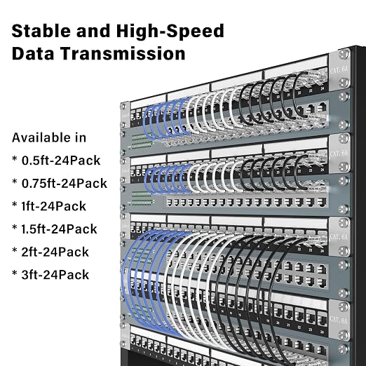 Jadaol UL Listed Patch Cables Cat 6a / Cat 6 1.5 ft 24-Pack, 10Gbps 550MHz Slim - Image 8